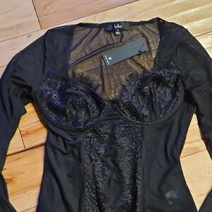 Lulus Black Lace Long Sleeve Top